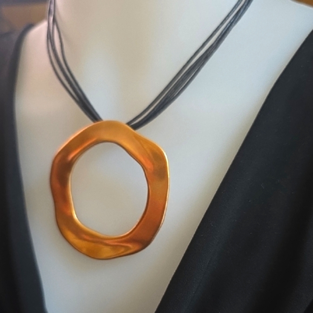 Chico's NWT Gold Abstract Pendant Necklace